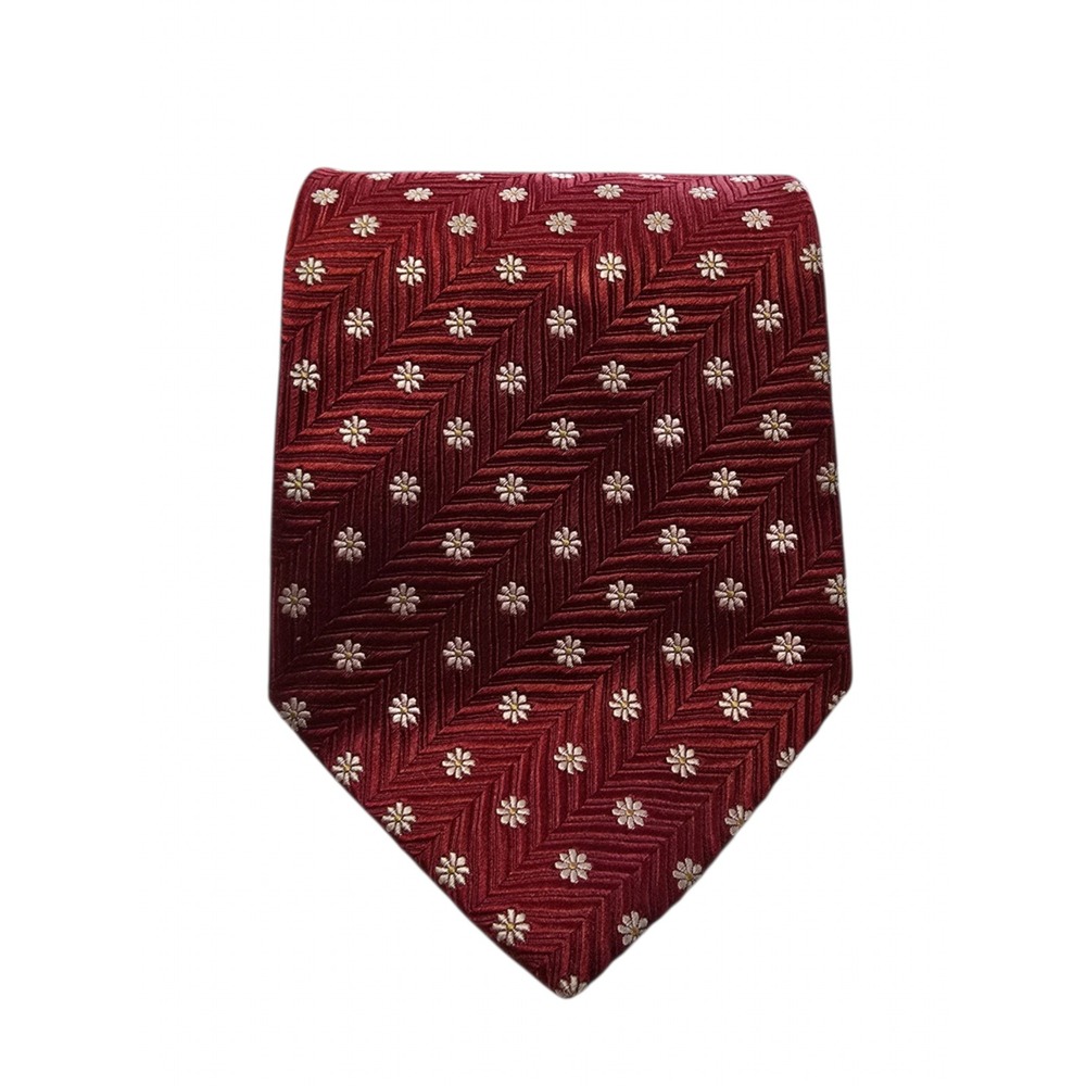 Saks Fifth Avenue Red Floral Italian Silk Classic Length Tie
